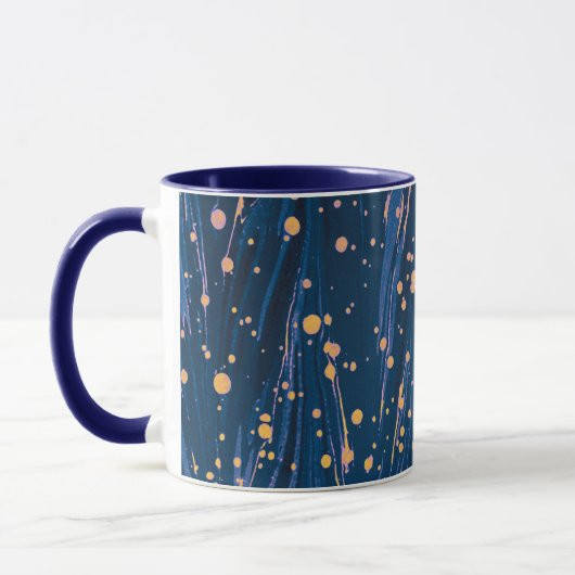 ABSTRACT BLAUWE MARBLED PAPIER MET GOUDE SPLASHEDE MOK (Links)