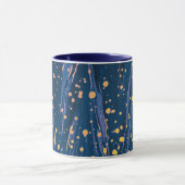 ABSTRACT BLAUWE MARBLED PAPIER MET GOUDE SPLASHEDE MOK (Midden)
