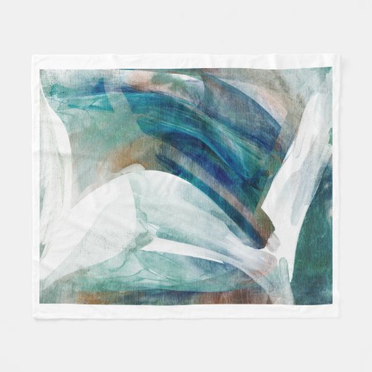 Abstract Blauwgroen groen Fleece Deken (Voorkant (Horizontaal))