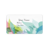 Abstract Blauwgroen label voor Floral Weddenschap (Voorkant)