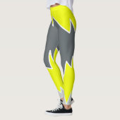 Abstract Bleek Geel Geel Koolsteengrijs Leggings (Links)