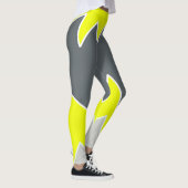 Abstract Bleek Geel Geel Koolsteengrijs Leggings (Rechts)