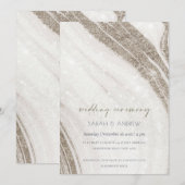 Abstract Bleek goudmarmer Agate Wedding Invite Bedankkaart (Voorkant / Achterkant)