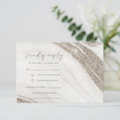 Abstract Bleek goudmarmer Agate Wedding RSVP Informatiekaartje (Staand voorkant)