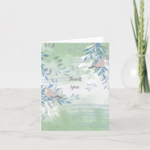Abstract Bloem Botanisch Vogels Bedankkaart