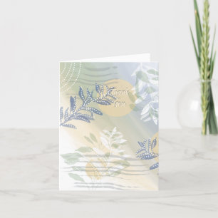 Abstract Bloem Botanisch Vogels Bedankkaart