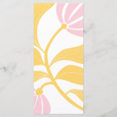 Abstract bloem geel & oranje roze mix en match menu (Achterkant)