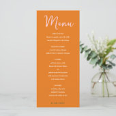 Abstract bloem geel & oranje roze mix en match menu (Staand voorkant)