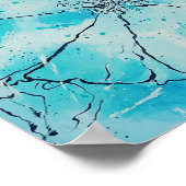 Abstract Bloem in Blauw en Zwart Poster (Hoek)