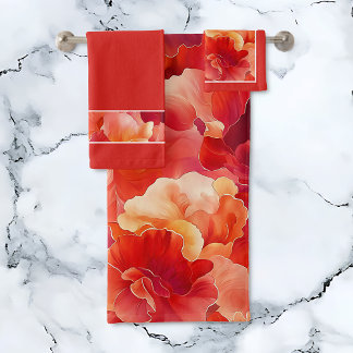 Abstract bloemcontactcontrast bad handdoek