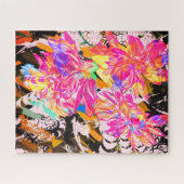 Abstract bloemdierenpatroon kleurrijk legpuzzel (Horizontaal)