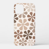 Abstract Bloemen (B) Bruin Taupe Crème Case-Mate iPhone Case (Achterkant)