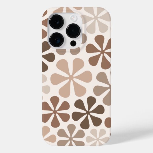 Abstract Bloemen (B) Bruin Taupe Crème Case-Mate iPhone Case (Achterkant)
