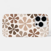 Abstract Bloemen (B) Bruin Taupe Crème Case-Mate iPhone Case (Achterkant (horizontaal))