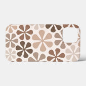 Abstract Bloemen (B) Bruin Taupe Crème Case-Mate iPhone Case (Achterkant (horizontaal))