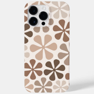 Abstract Bloemen (B) Bruin Taupe Crème Case-Mate iPhone 14 Pro Max Hoesje