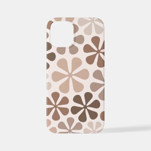 Abstract Bloemen (B) Bruin Taupe Crème iPhone Hoesje (Achterkant)