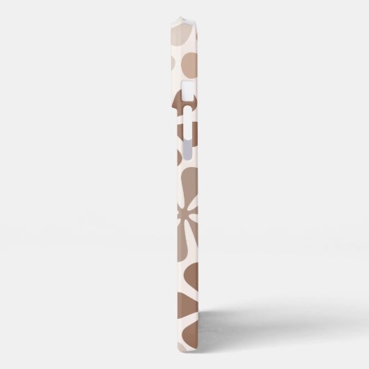 Abstract Bloemen (B) Bruin Taupe Crème iPhone Hoesje (Linkerkant)