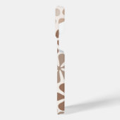 Abstract Bloemen (B) Bruin Taupe Crème iPhone Hoesje (Linkerkant)