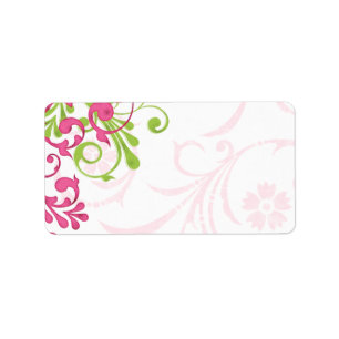 Abstract Bloemen Bruiloft Blank Adres Mailing Etiket