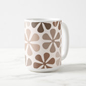 Abstract Bloemen Bruin Taupe Cream Koffiemok (Voorkant rechts)