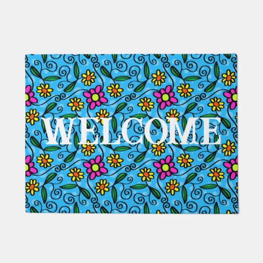 Abstract Bloemen Deurmat (Voorkant)