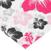 Abstract Bloemen Rood Zwart Wit Tafelkleed (Gekanteld)