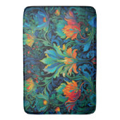 Abstract Bloemen Swirl Tapestry Bold Levendig Kleu Badmat (Voorkant Verticaal)