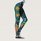 Abstract Bloemen Swirl Tapestry Bold Levendig Kleu Leggings (Rechts)