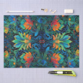 Abstract Bloemen Swirl Tapestry Bold Levendig Kleu Tissuepapier (Craft)