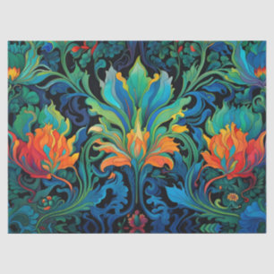 Abstract Bloemen Swirl Tapestry Bold Levendig Kleu Tissuepapier