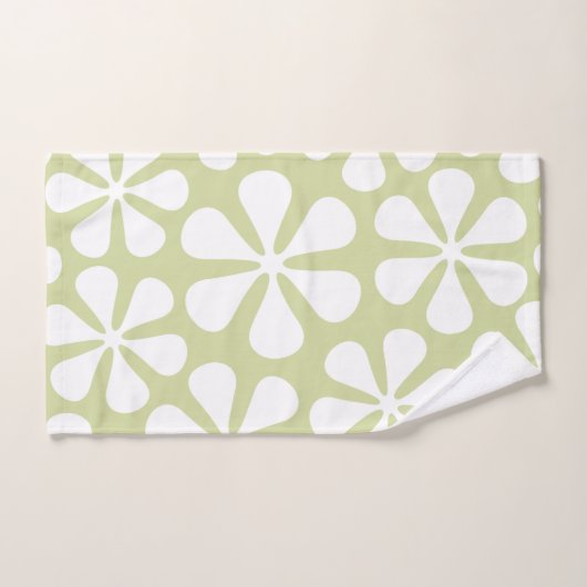 Abstract Bloemen Wit op Limoen Bad Handdoek (Handdoek)