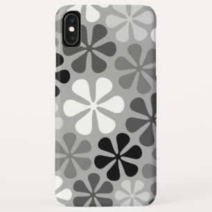 Abstract Bloemen Zwart Wit Grijs iPhone XS Max Hoesje