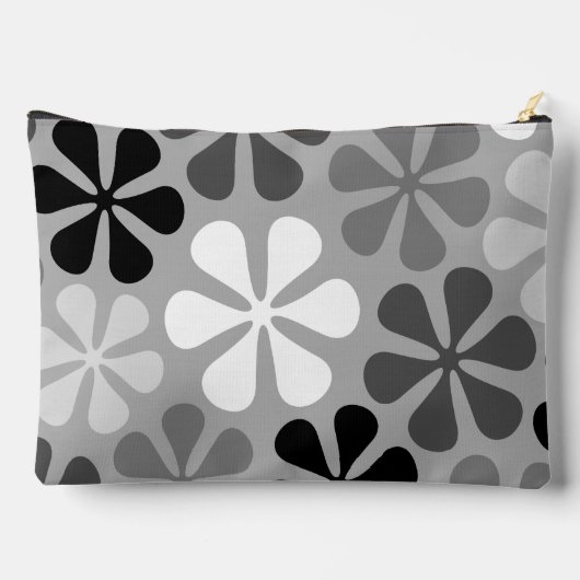 Abstract Bloemen Zwart Wit Grijs Etui (Achterkant)