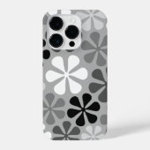 Abstract Bloemen Zwart Wit Grijs iPhone Hoesje (Achterkant)