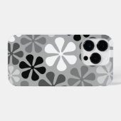Abstract Bloemen Zwart Wit Grijs iPhone Hoesje (Achterkant horizontaal)