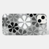 Abstract Bloemen Zwart Wit Grijs iPhone Hoesje (Achterkant horizontaal)