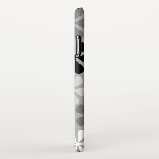 Abstract Bloemen Zwart Wit Grijs iPhone Hoesje (Rechterkant)