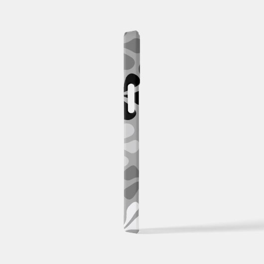 Abstract Bloemen Zwart Wit Grijs iPhone Hoesje (Rechterkant)