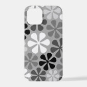 Abstract Bloemen Zwart Wit Grijs iPhone Hoesje (Achterkant)