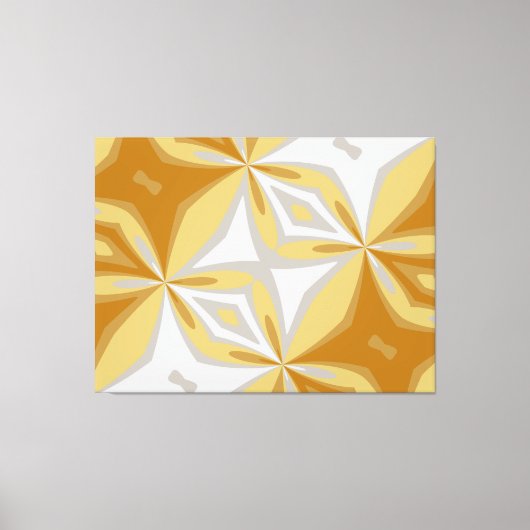 Abstract Bloemengoud en Grijs Zilver Abstract Canvas Afdruk (Voorkant)