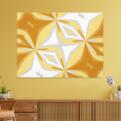 Abstract Bloemengoud en Grijs Zilver Abstract Canvas Afdruk (Insitu (Woonkamer))