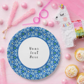 Abstract bloemenmozaïekpatroon met aanpassen/pers papieren bordje (Feest)