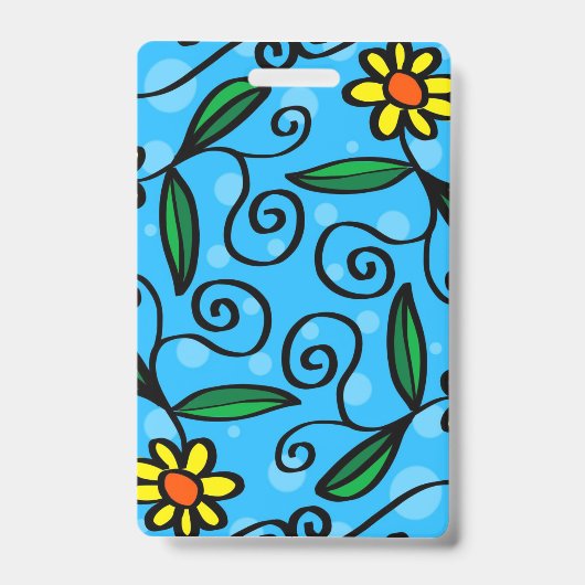 Abstract bloemensymbool badge (Voorzijde)