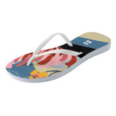 Abstract Bloemgestreept Monogram Teenslippers (Schuin)