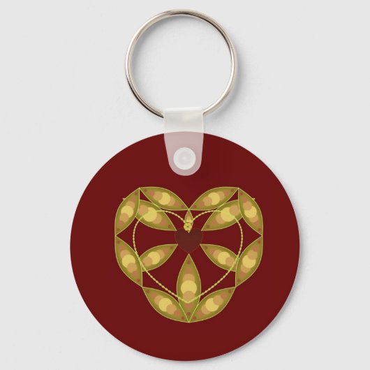 Abstract bloemhart sleutelhanger (Voorkant)