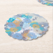 Abstract bloemig kuststrand kartonnen onderzetters (Gekanteld)