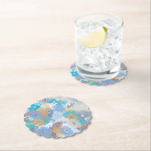 Abstract bloemig kuststrand kartonnen onderzetters (Insitu)