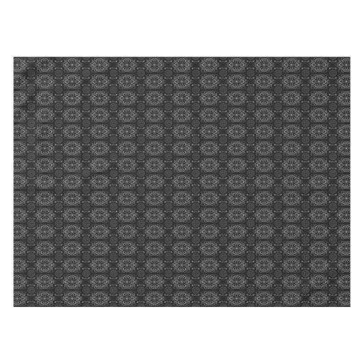 Abstract bloemig zwart en grijs tafelkleed (Voorkant (Horizontaal))