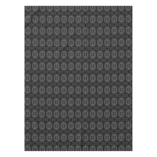 Abstract bloemig zwart en grijs tafelkleed (Voorkant)